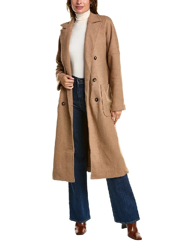 Limited Time Special Offer Line & Dot Theodore Double-Breasted Wool-Blend Coat