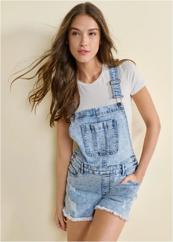 Flash Sale Starts Denim Overalls - Acid Wash
