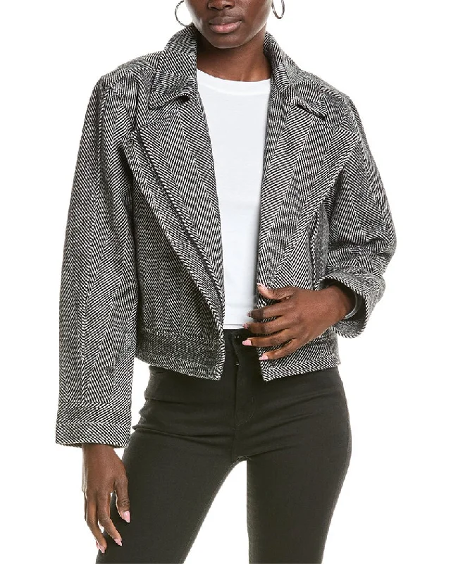 Trendy Street Style Attire Splendid Tia Herringbone Jacket