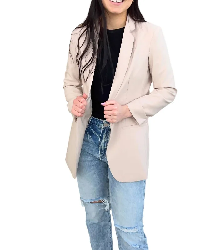 End Of Season Sale Basic Blazer In Beige
