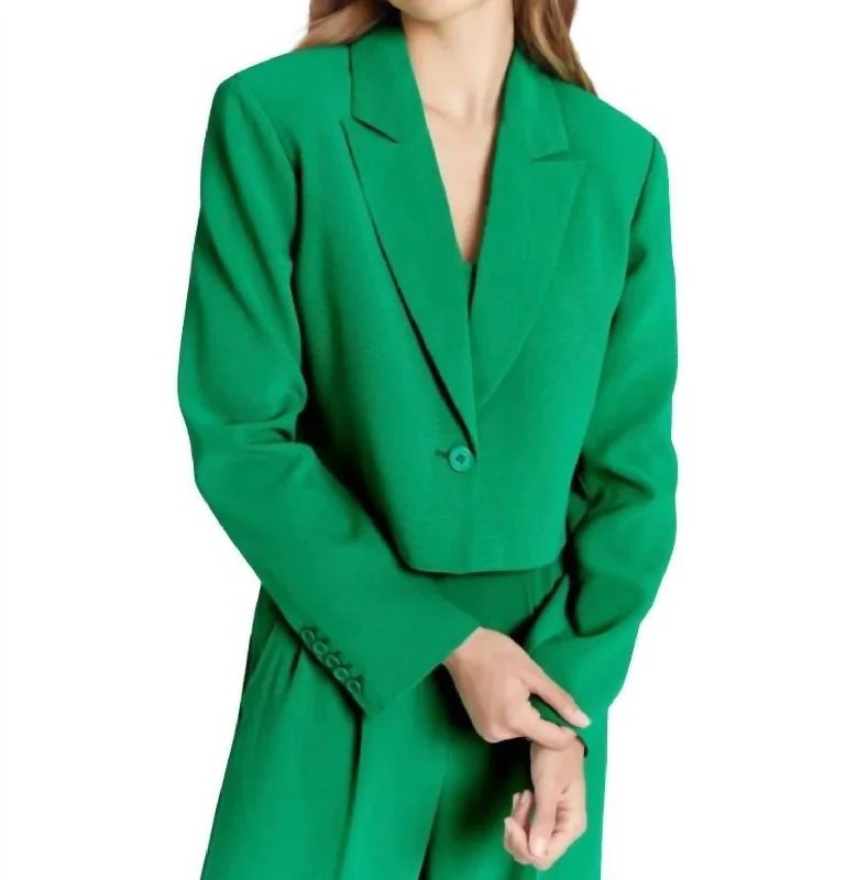 Fashion Deal Reggie Crop Blazer In Jungle