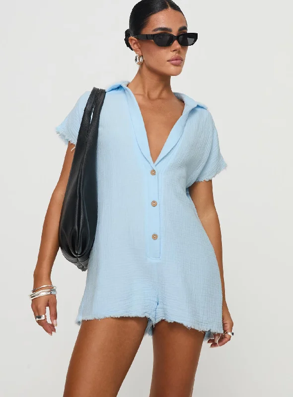 Step Ahead, Lead The Trend Salt Lake Romper Blue