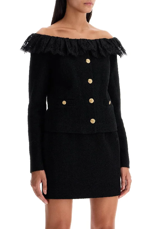 Best Deals Of The Season Alessandra Rich Off-Shoulder Tweed Bou