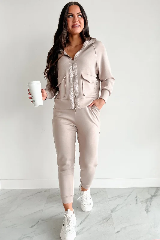 Comfort Meets Fashion Winning Takes Time Lounge Set (Taupe)