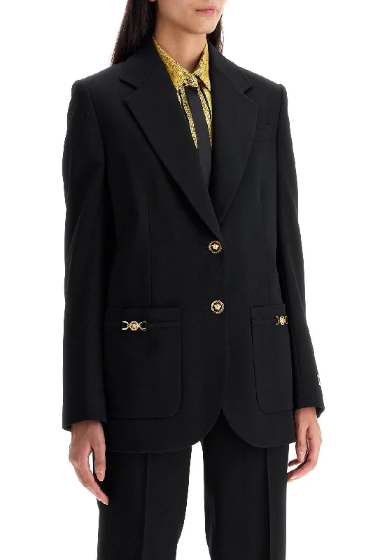 Big Discounts Versace Single-Breasted Wool Stretch Blazer