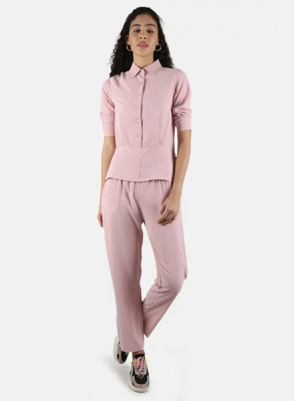 Fashion Forward Femininity Women Pink Stripe Coordinate Set