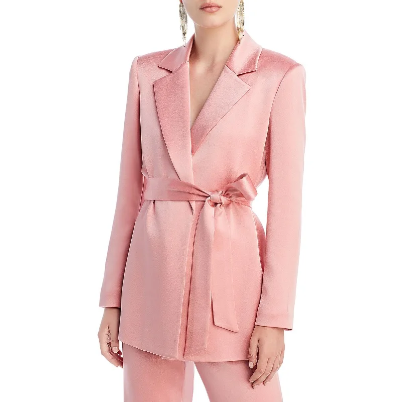 Eclectic Style Wardrobe Karley Womens Satin Wrap Open-Front Blazer