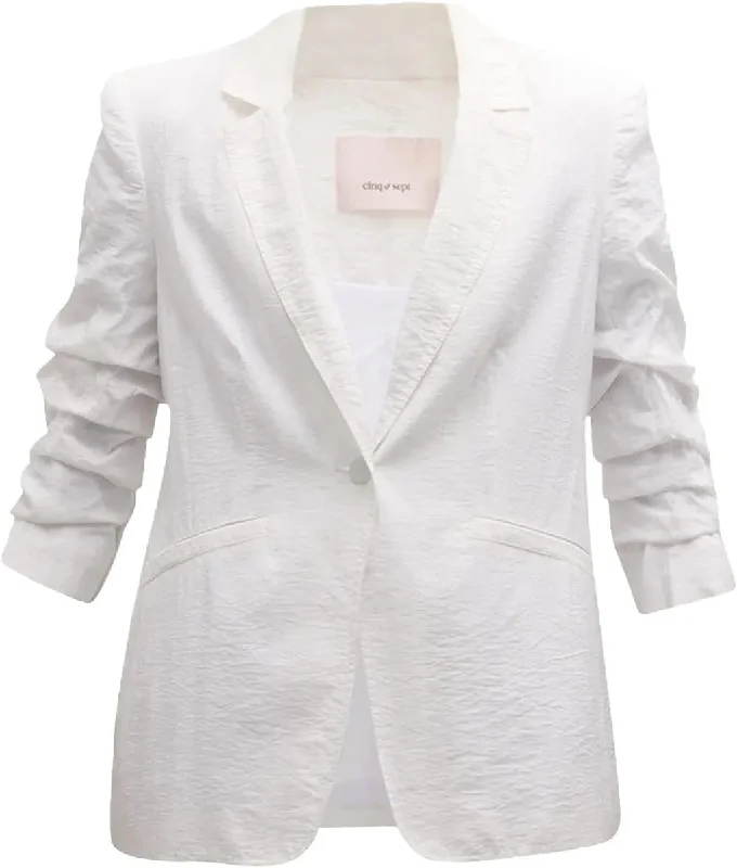 End Of Season Sale Cinq a Sept Women's Khloe Tumbled Woven Blazer, White