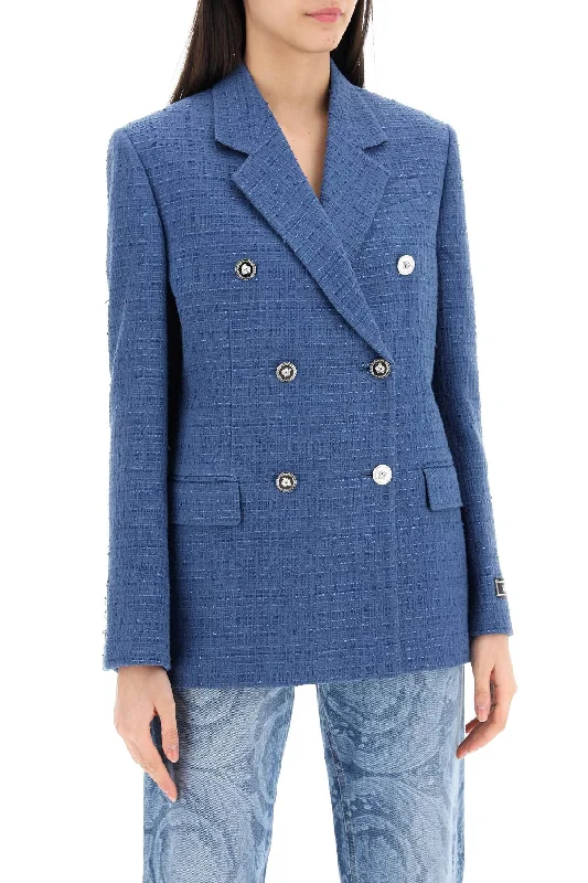 Seasonal Picks Versace Double-Breasted Tweed Boucl