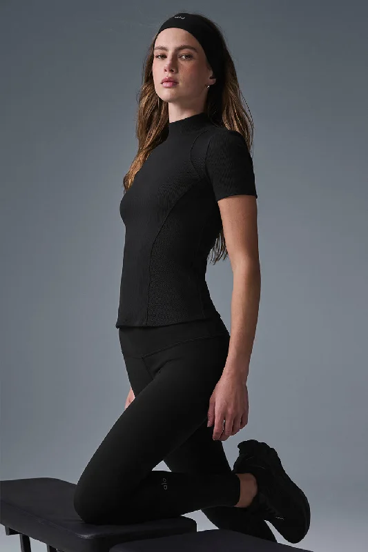 Flash Sale Now Ribbed Mesmerize Short Sleeve - Black