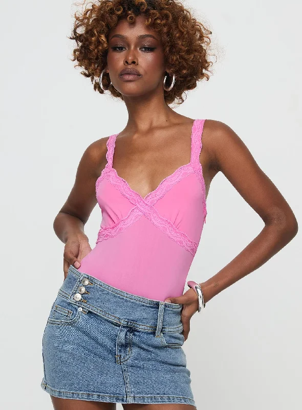 Trendy Clothing Sale Girlz Bodysuit Pink