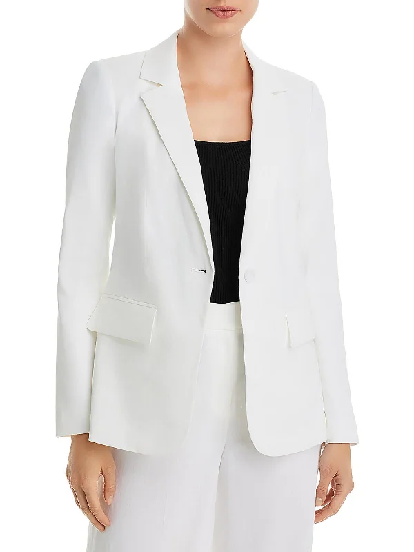 Versatile Wardrobe Essentials Jordi Womens Linen Career One-Button Blazer