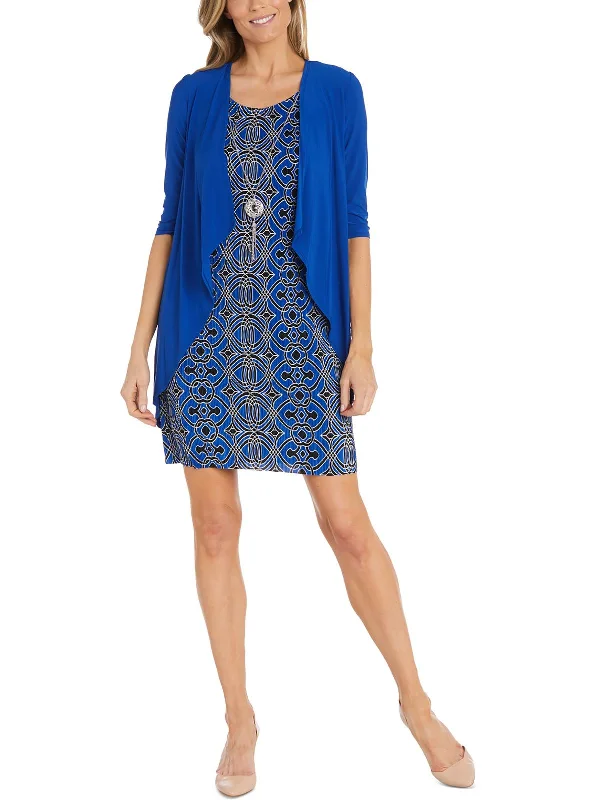 Mega Sale Petites Womens Drapey Cardigan Open-Front Blazer