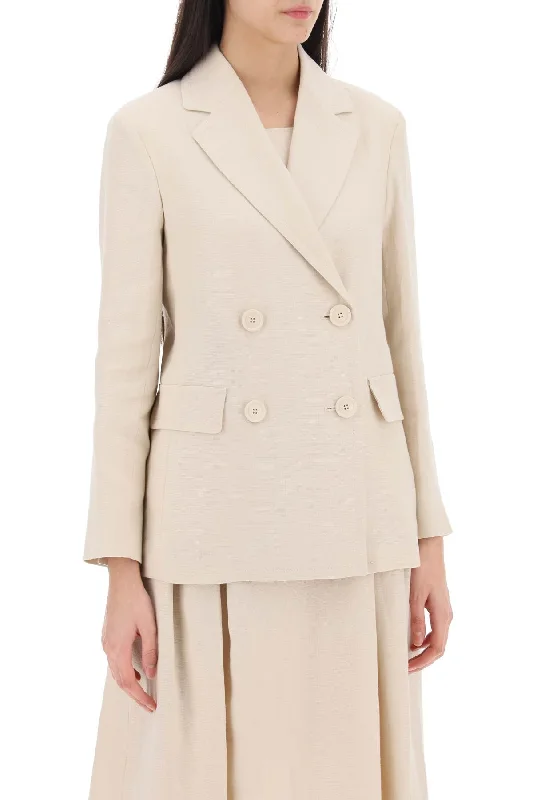 Huge Markdowns S Max Mara Laura's Double-Breasted Linen Bl