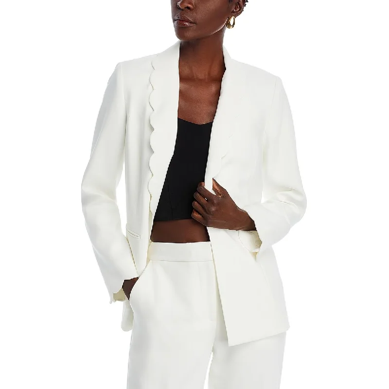 Catch Every Fashion Trend Womens Scalloped Trim Office One-Button Blazer