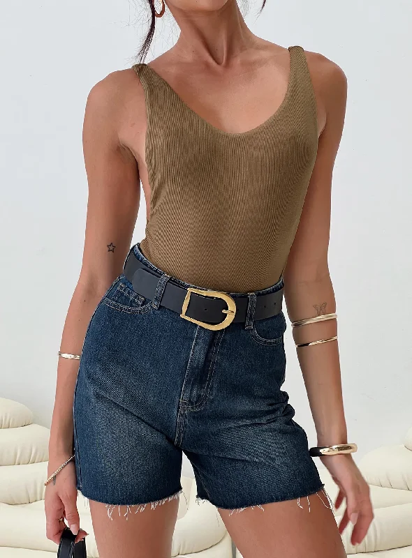 Trendsetter's Closet Yolando Bodysuit Taupe