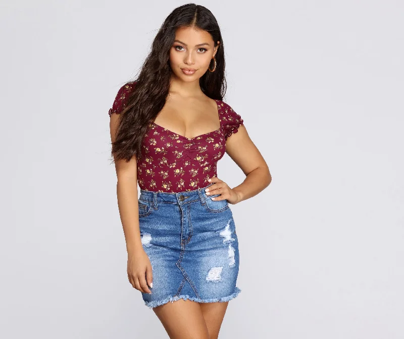Holiday Attire Sale Captivating Florals Bodysuit