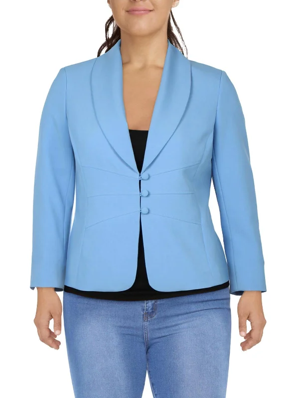 Premium Quality Garments Petites Womens Shawl Collar Office Two-Button Blazer