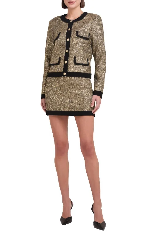 Special Occasion Wear Paxton Jacket In Gold/black