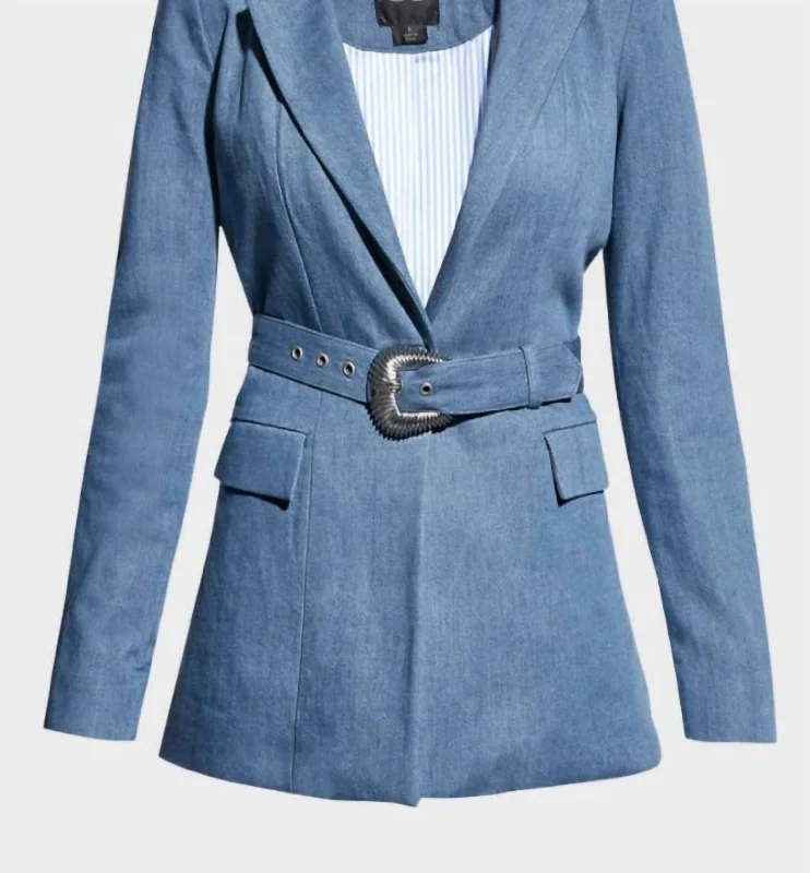 Evening Elegance Women's Dominga Blazer In Denim