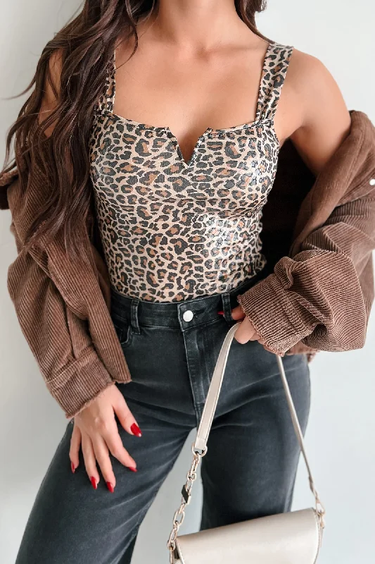 Hot Deals Exotic Nights Animal Print Bodysuit (Brown Multi)