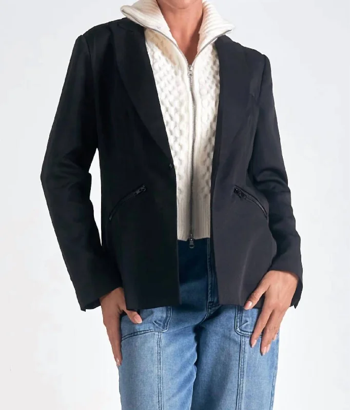 Style Breakthroughs Amber Jacket In Black, Off White