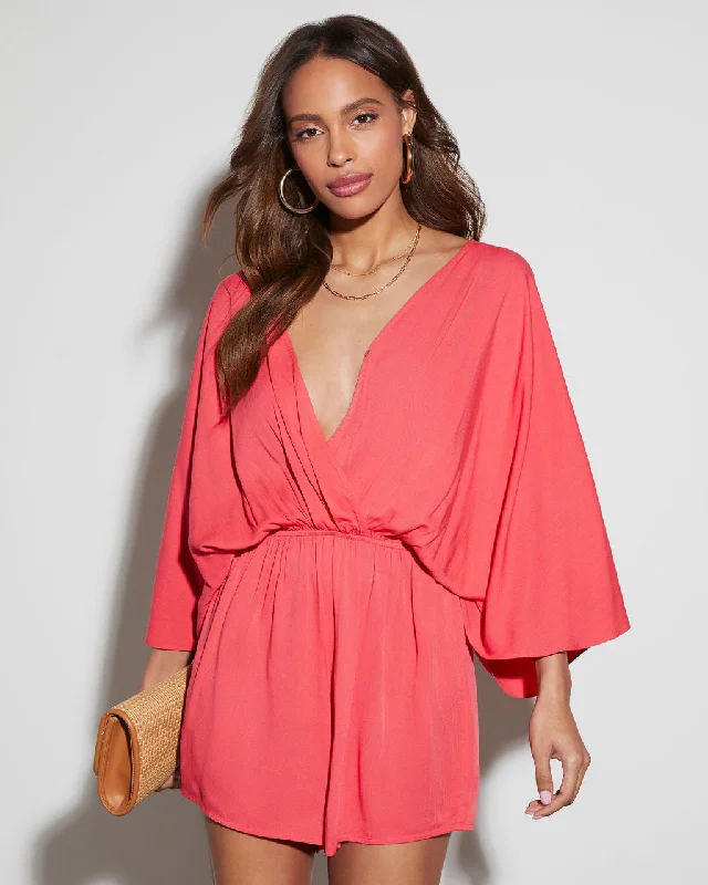 Vintage Style Clothing Sale Lorena V-Neck Fitted Waist Romper