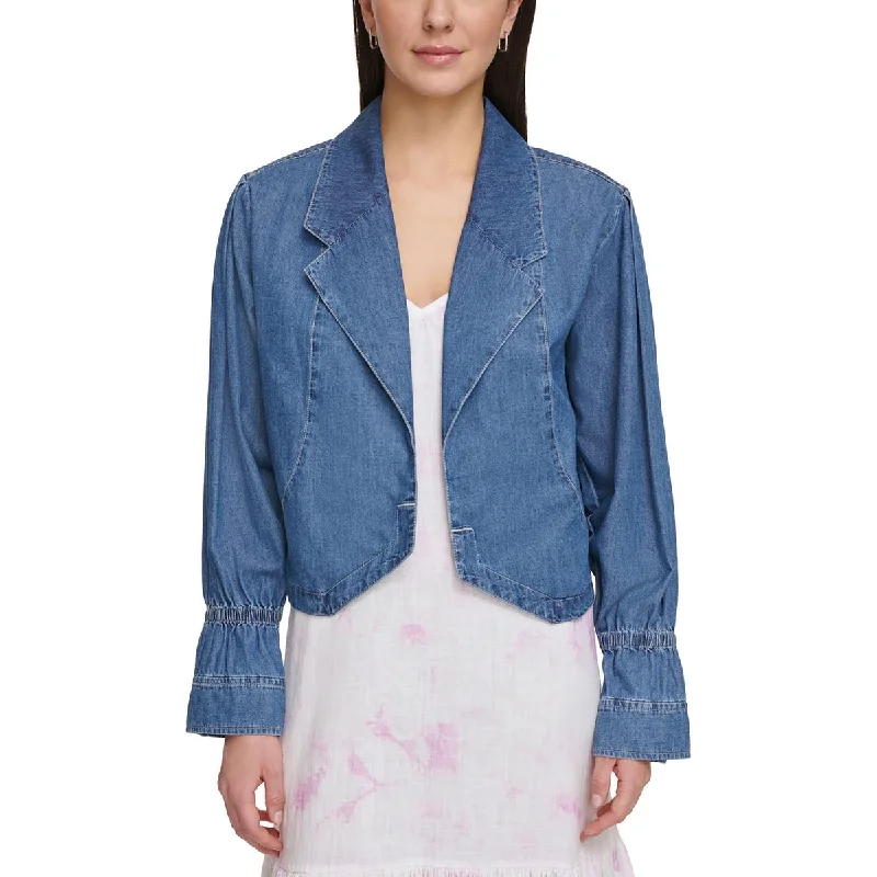 Exquisite Women's Wear Sale Womens Cotton Denim Open-Front Blazer
