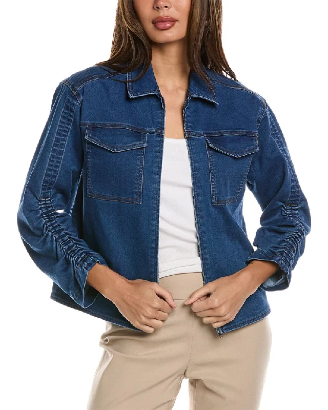 Limited Time Deal Jones New York Shirred Sleeve Denim Jacket
