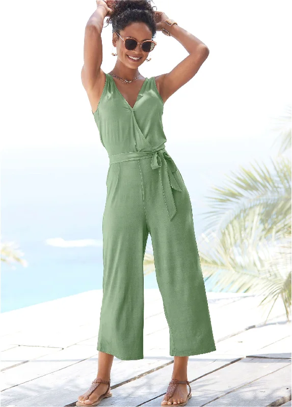 Exclusive Sale Wrap Jumpsuit - Green