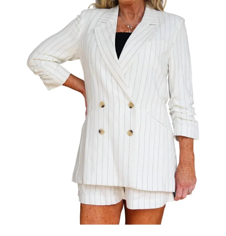 Trend Alert Ticket To Paradise Stripe Riviera Blazer In White