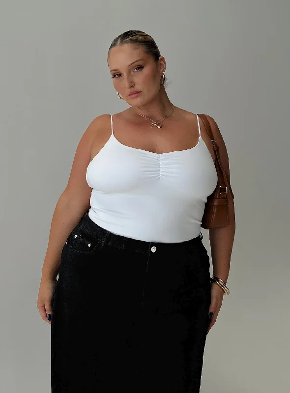 Trendy Women's Collection Bekks Bodysuit White Curve