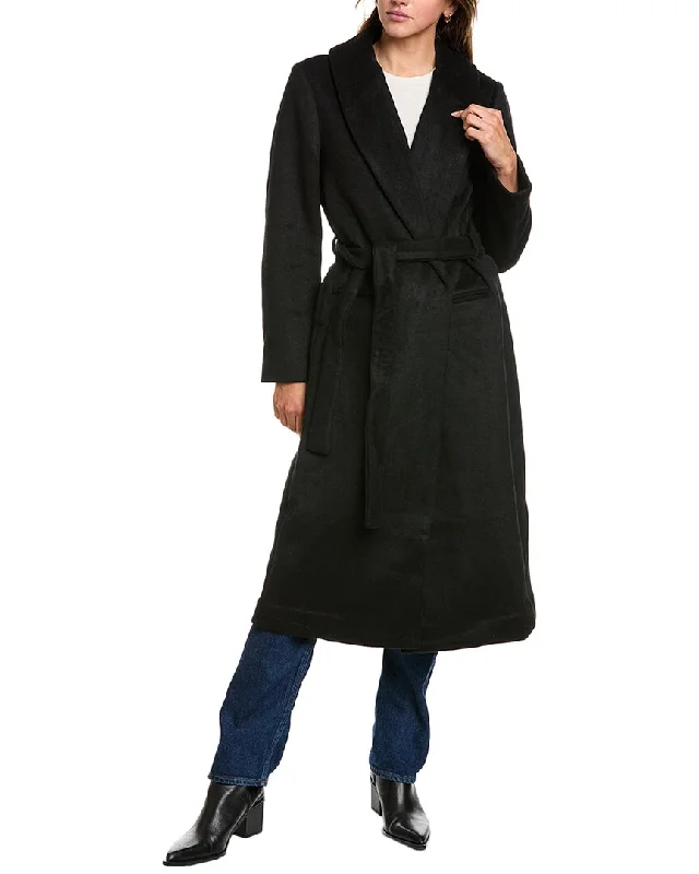 High End Designer Brands Discount Femme Society Wool-Blend Coat