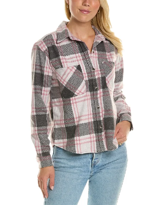 Chic Styles beachlunchlounge Cropped Button Front Shirt Jacket
