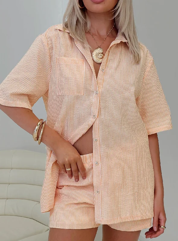 Premium Fashion Normal Girl Set Orange Check