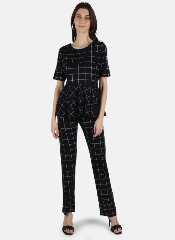 Trend Setting Threads Women Navy Blue Printed Coordinate Set