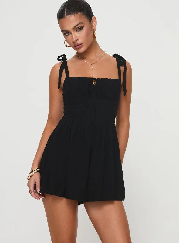 Trendy Street Style Attire Lehanna Romper Black