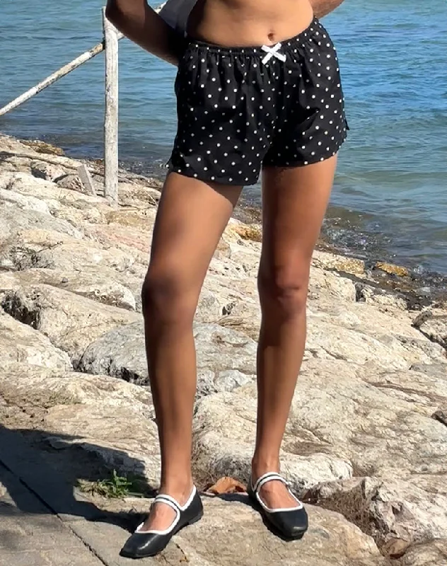 Lightweight Fabric Sibo Short in Polka Black