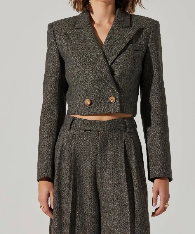 Athleisure Wear Special Offer Dawson Cropped Blazer In Brown/blue