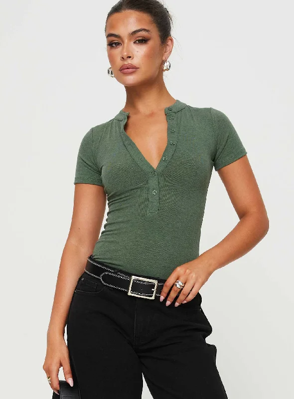 Unleash Your Trend Driven Style Kandis Bodysuit Green