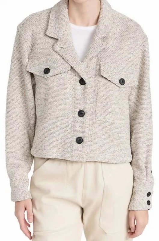 Casual Chic Jessie Shirt Jacket In Black/white
