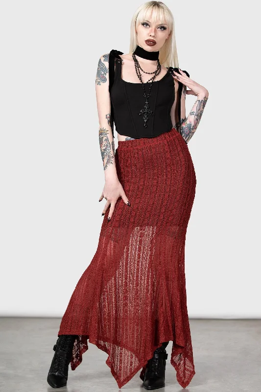 Feminine Grace Juliet's Betrayal Maxi Skirt [RED]