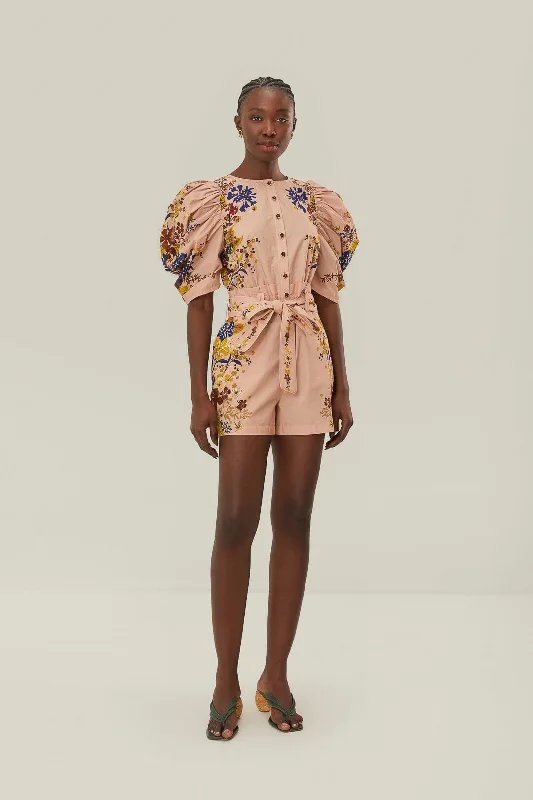 Catch Every Fashion Trend Light Pink Beauty Bouquet Romper