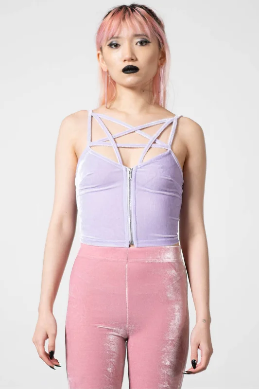 Sophisticated Fashion Lost In Sin Zip Top [PASTEL LILAC]