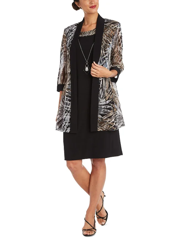 Quality Driven Apparel Womens Printed Mesh Duster Blazer