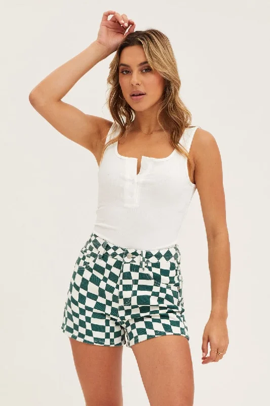 Seasonal Clearance White Button Front Rib Bodysuit