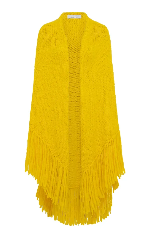 Trend Alert Lauren Knit Wrap in Cadmium Yellow Welfat Cashmere