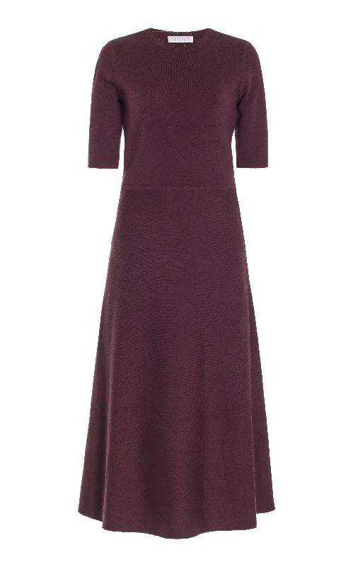 Nordic Minimalist Home Look Seymore Knit Midi Dress in Deep Bordeaux Merino Wool Cashmere Nordic Minimalist Home Look Seymore Knit Midi Dress in Deep Bordeaux Merino Wool Cashmere