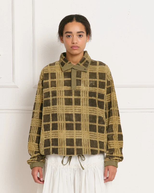 Wardrobe Essentials Polite Pullover - Olive Resist Check