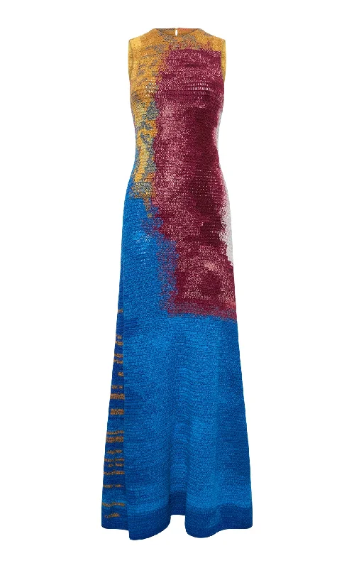 Summer Splash Sale June Crochet Maxi Dress in Aurora Multi Cashmere